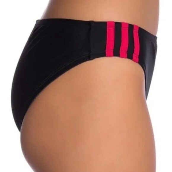 Women's adidas Midrise Hipster Bikini Bottoms Color: Black/Red, Size: XL - Picture 3 of 5